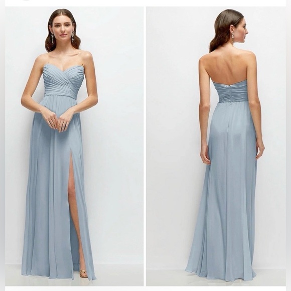 After Six Dresses & Skirts - After Six Strapless Sweetheart Neckline Charmusse Sky Blue Chiffon Evening Gown